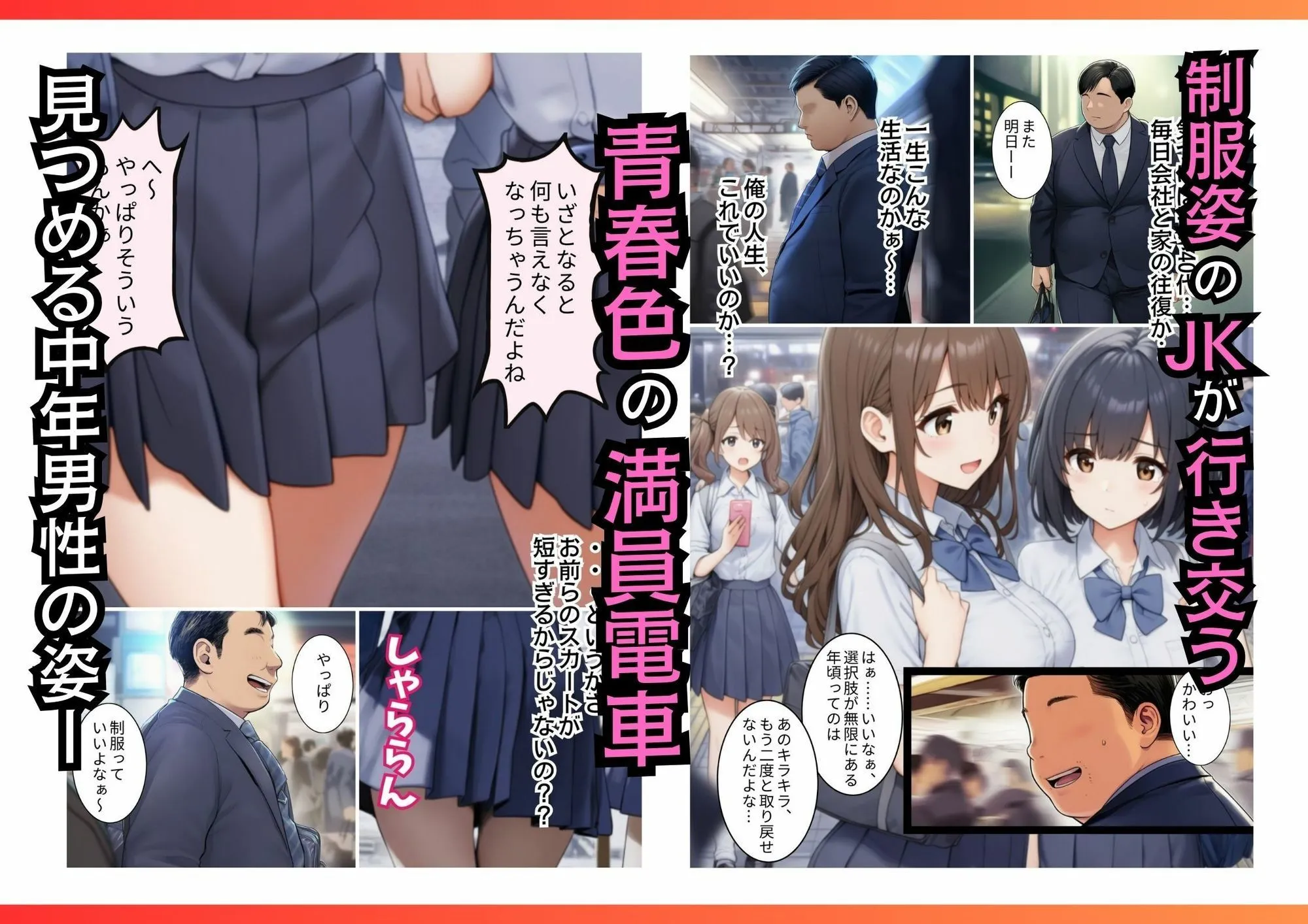 AI欲イラスト屋さん:わんたんめん とらぶる痴●!春菜と唯と電車エッチしちゃう話 d_663788