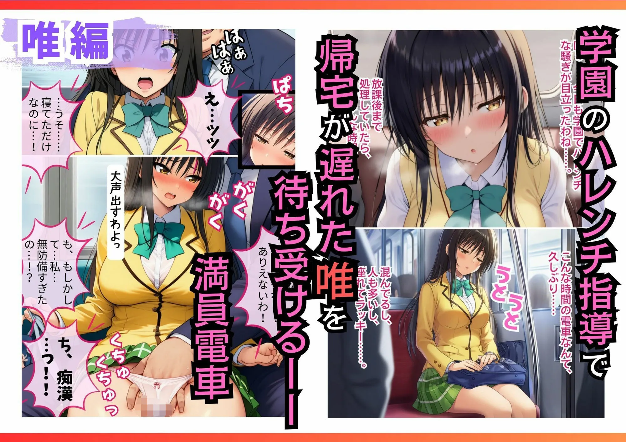 AI欲イラスト屋さん:わんたんめん とらぶる痴●!春菜と唯と電車エッチしちゃう話 d_663788