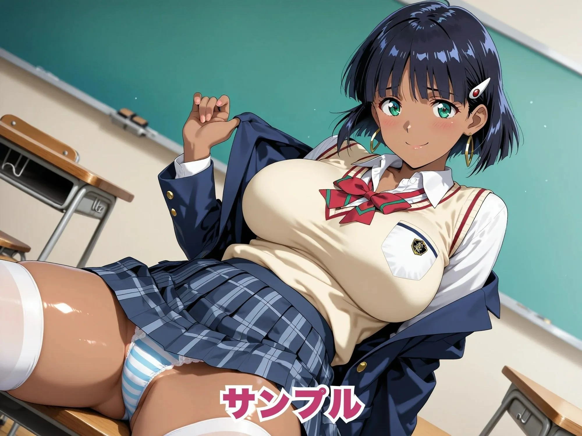 画像生成マン 【ふしぎの海のナ●ィア】褐色美少女が制服姿のまま、快感に溺れるまで。 d_670402