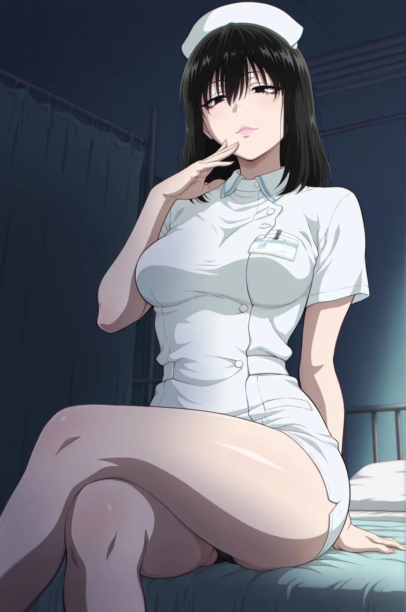 ぬこの営み よふかし風味  表情を変えない看護師 d_674386