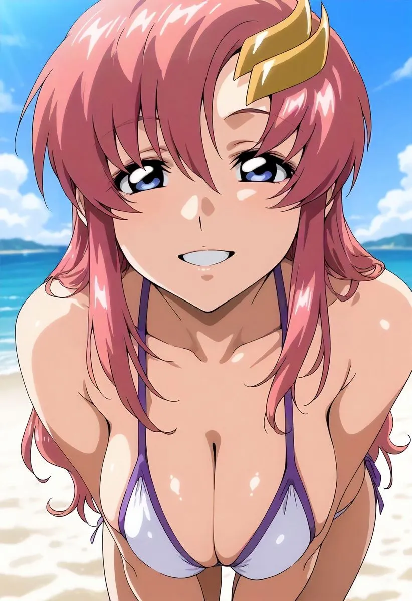 赤理アカ ラ〇ス・クラインコスプレの巨乳女の子とビーチでH d_676804