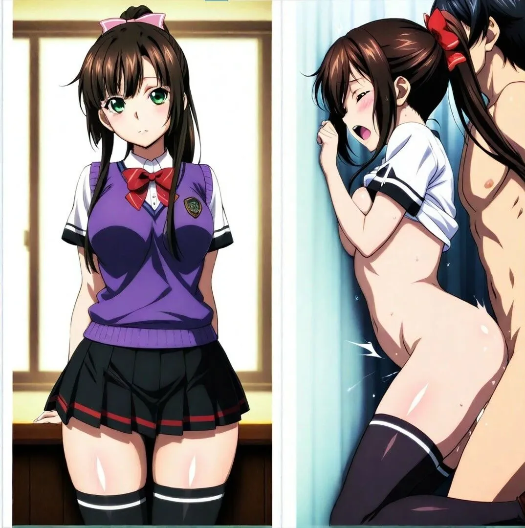 清純少女 いつも好きな親友の女子を助ける優しいポニテお姉さんと・・・■ d_681901